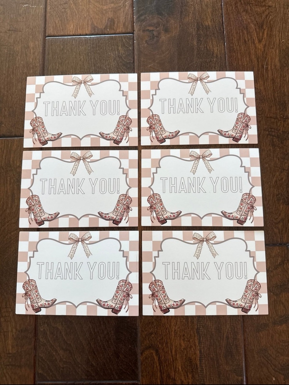50 Pack - Large 4x6” Super Cute Cow Girlies Thank You Cards